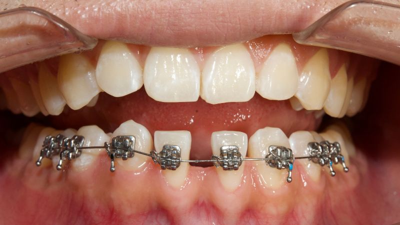Răng thưa mắc cài kim loại